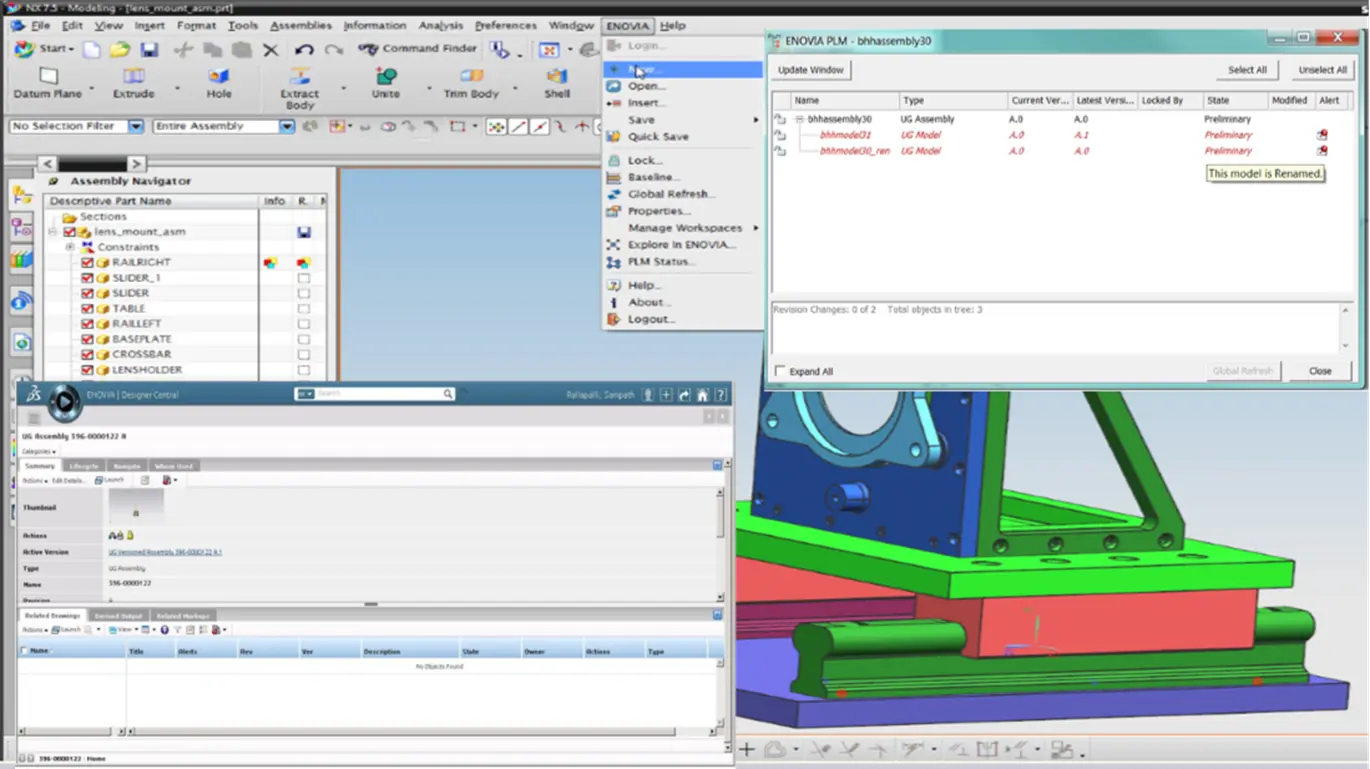 ENOVIA NX Integration